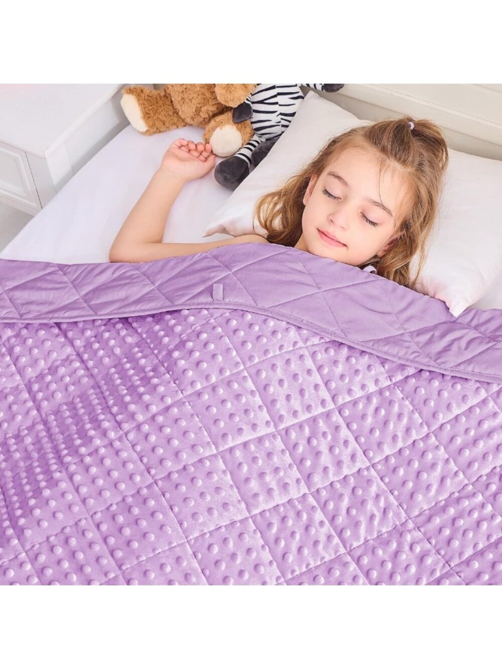 Cozy 5lb Weighted Blanket for Kids, Washable Small Throw, Light Purple Comforter